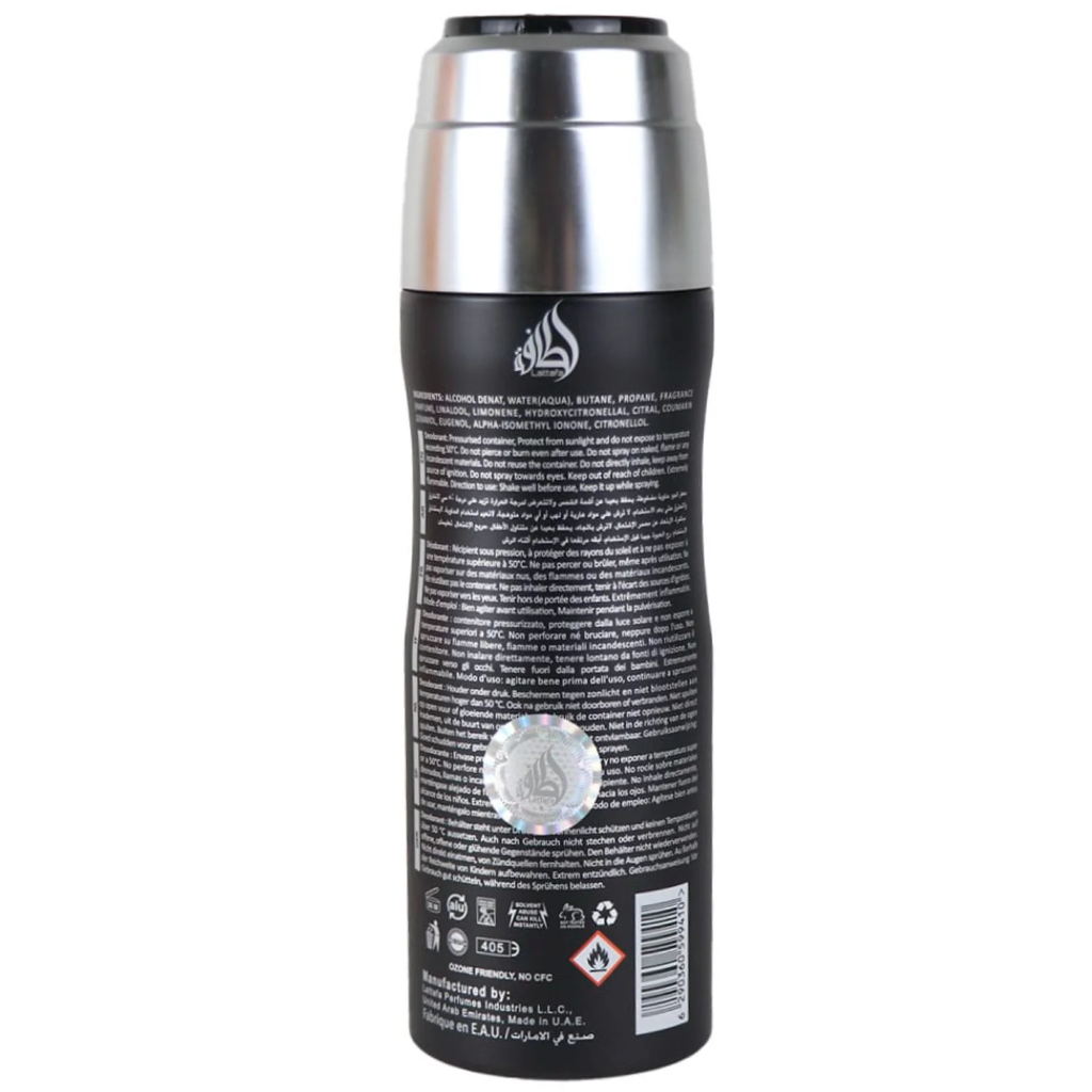 Lattafa Fakhar Black Body Spray 6.7 oz / 200 ml – Men