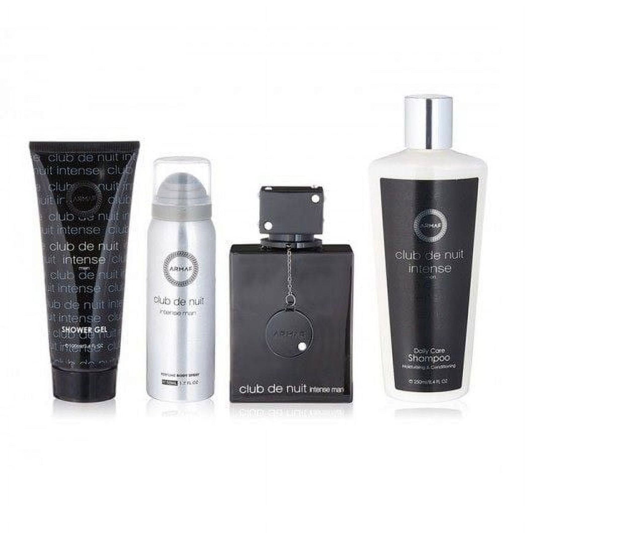 Armaf Club De Nuit Intense 4-Piece Gift Set – EDT 3.4oz + 1.7oz + Body Spray + Shower Gel - Men